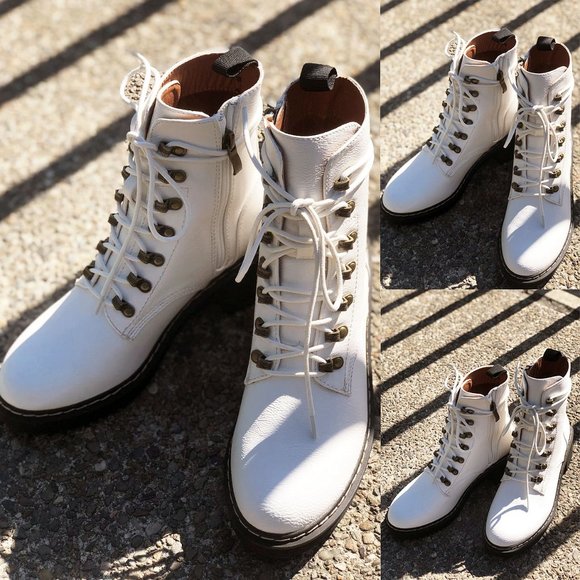 BEAST FASHION White Combat Boots - Picture 11 of 12